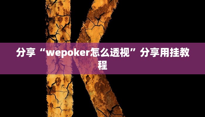 分享“wepoker怎么透视”分享用挂教程