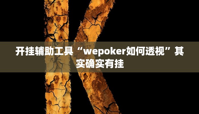 分享实测“WepoKer透视作弊软件”开挂辅助软件教程