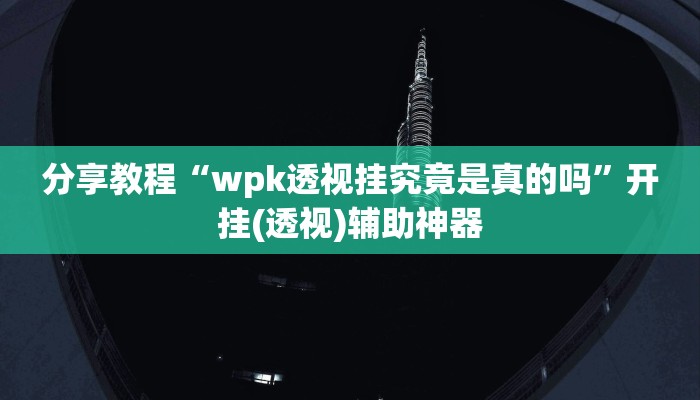 分享教程“wpk透视挂究竟是真的吗”开挂(透视)辅助神器