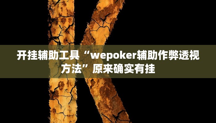 教程开挂辅助“新版hhpoker有挂吗”原来确实有挂
