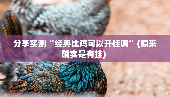 分享实测“经典比鸡可以开挂吗”(原来确实是有挂) 