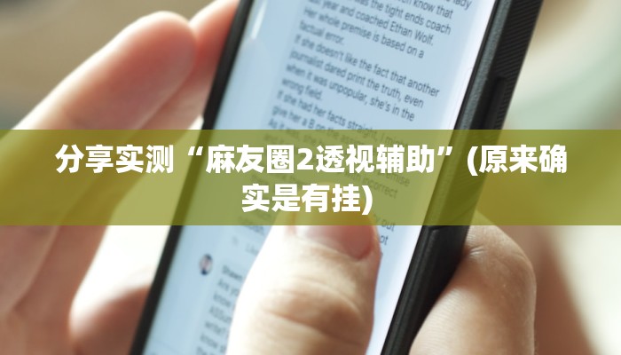 分享实测“麻友圈2透视辅助”(原来确实是有挂) 