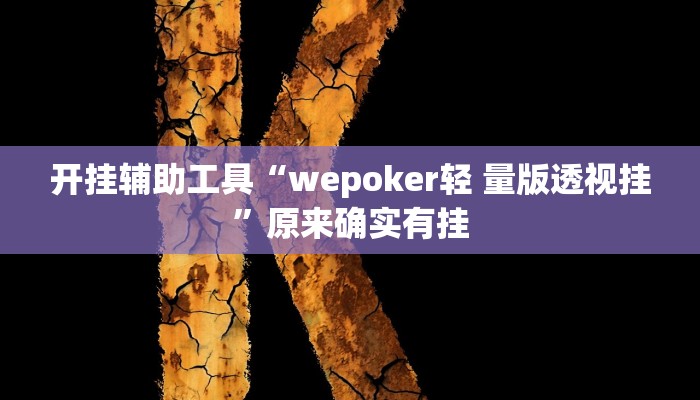 开挂辅助工具“wepoker轻 量版透视挂”原来确实有挂