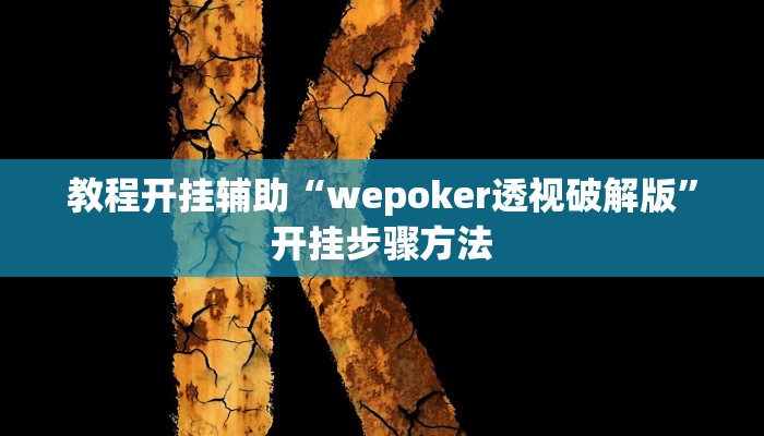 教程开挂辅助“wepoker透视破解版”开挂步骤方法