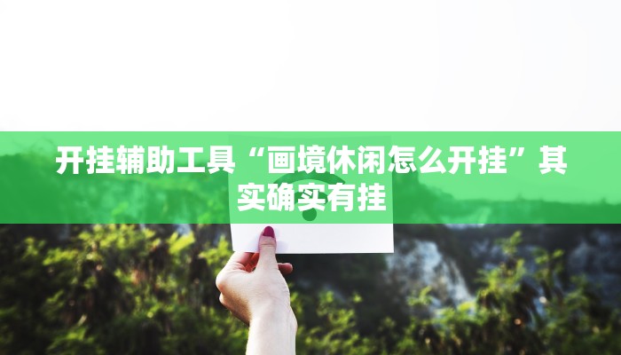 开挂辅助工具“画境休闲怎么开挂”其实确实有挂