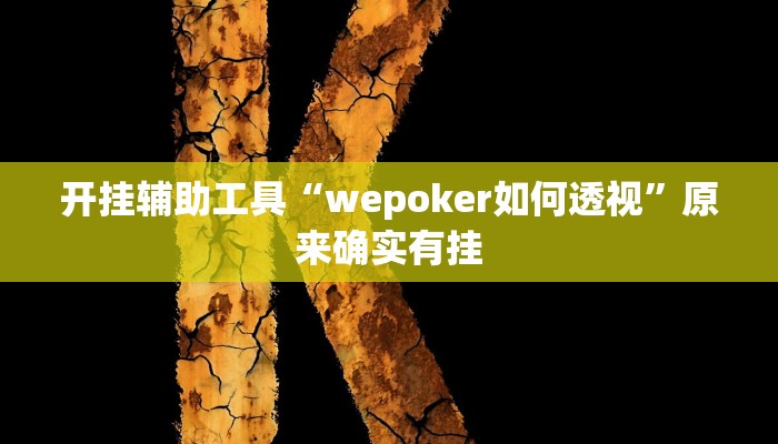 开挂辅助工具“wepoker如何透视”原来确实有挂