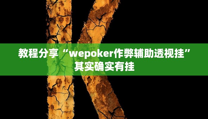 教程分享“wepoker作弊辅助透视挂”其实确实有挂