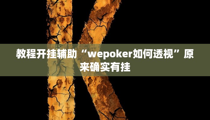 教程开挂辅助“wepoker如何透视”原来确实有挂