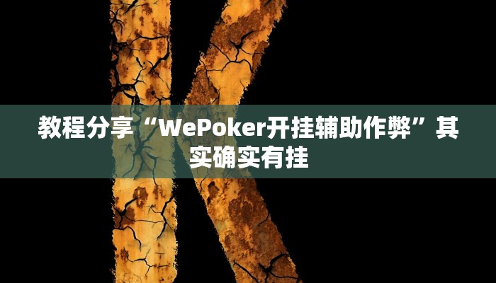 教程分享“WePoker开挂辅助作弊”其实确实有挂