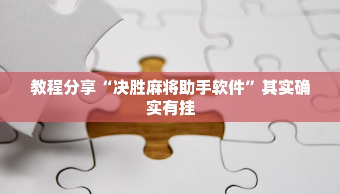 教程分享“决胜麻将助手软件”其实确实有挂