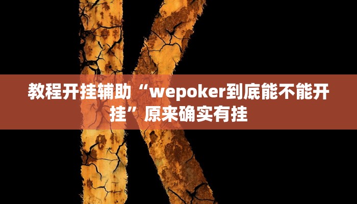 教程开挂辅助“wepoker到底能不能开挂”原来确实有挂