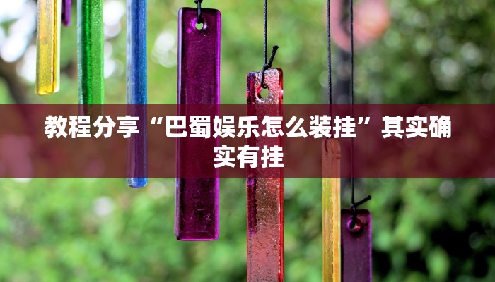 教程分享“巴蜀娱乐怎么装挂”其实确实有挂