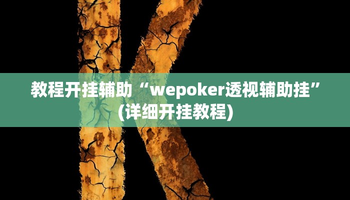 教程开挂辅助“wepoker透视辅助挂”(详细开挂教程)