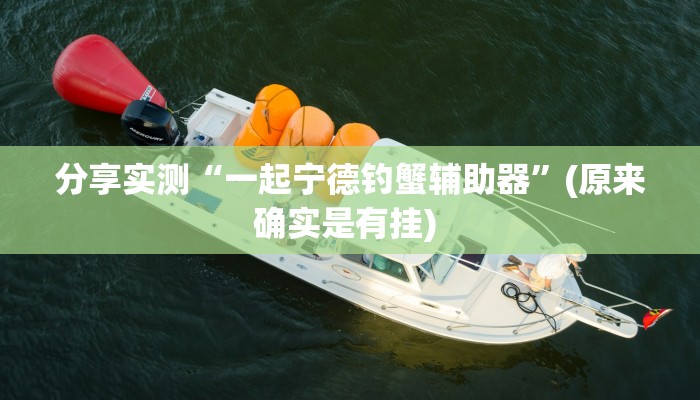 分享实测“一起宁德钓蟹辅助器”(原来确实是有挂) 