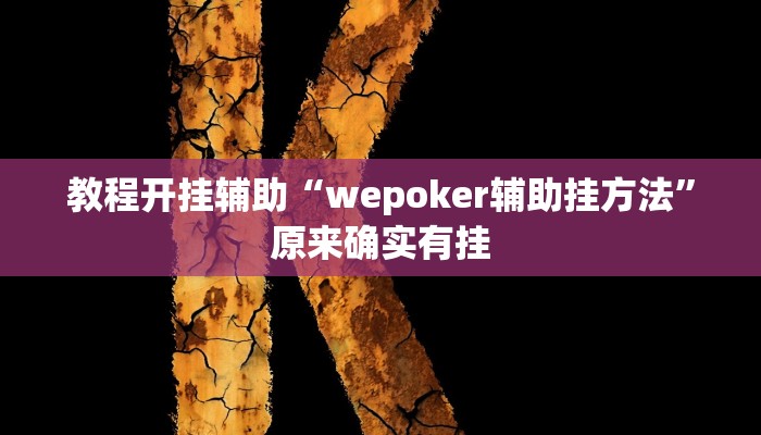 教程开挂辅助“wepoker辅助挂方法”原来确实有挂