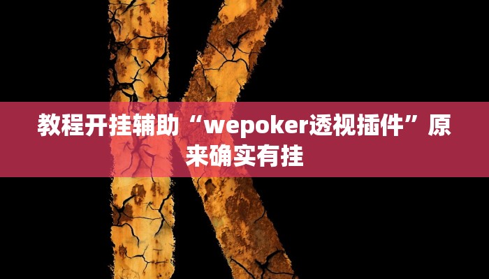 教程开挂辅助“wepoker透视插件”原来确实有挂
