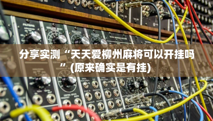 分享实测“天天爱柳州麻将可以开挂吗”(原来确实是有挂) 