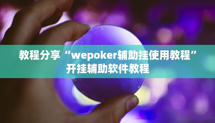 教程分享“wepoker辅助挂使用教程”开挂辅助软件教程