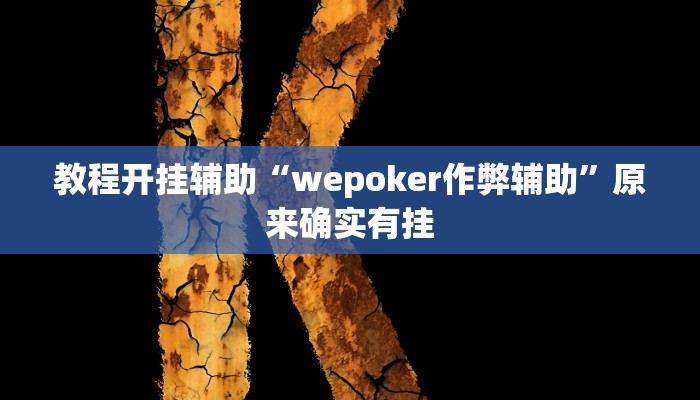 教程开挂辅助“wepoker作弊辅助”原来确实有挂