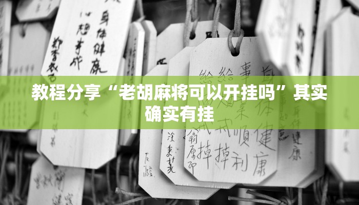 教程分享“老胡麻将可以开挂吗”其实确实有挂