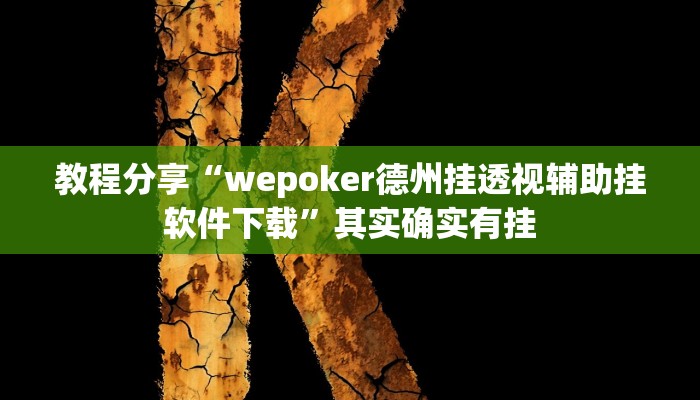 教程分享“wepoker德州挂透视辅助挂软件下载”其实确实有挂