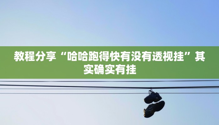 教程分享“哈哈跑得快有没有透视挂”其实确实有挂