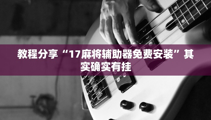 教程分享“17麻将辅助器免费安装”其实确实有挂