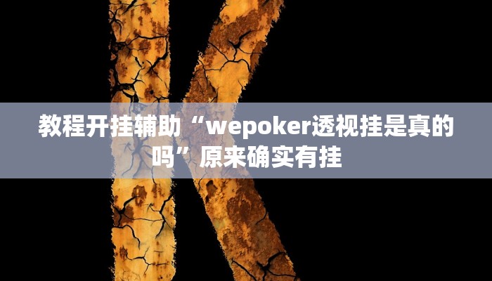 教程开挂辅助“wepoker透视挂是真的吗”原来确实有挂