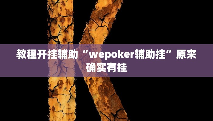 教程开挂辅助“wepoker辅助挂”原来确实有挂