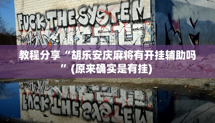 教程分享“胡乐安庆麻将有开挂辅助吗”(原来确实是有挂) 