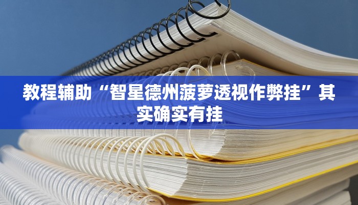 教程辅助“智星德州菠萝透视作弊挂”其实确实有挂
