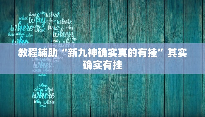 教程辅助“新九神确实真的有挂”其实确实有挂