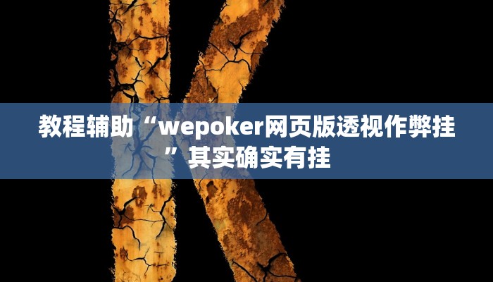 教程辅助“wepoker网页版透视作弊挂”其实确实有挂