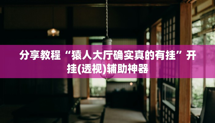 分享教程“猿人大厅确实真的有挂”开挂(透视)辅助神器