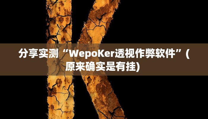 分享实测“WepoKer透视作弊软件”(原来确实是有挂) 