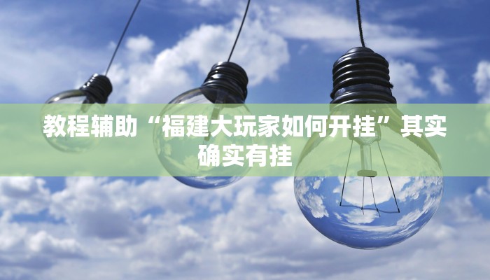 教程辅助“福建大玩家如何开挂”其实确实有挂
