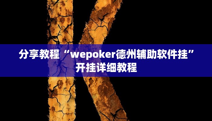 分享教程“wepoker德州辅助软件挂”开挂详细教程
