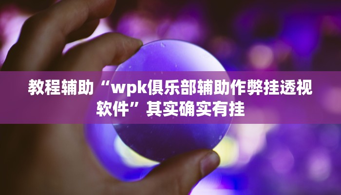 教程辅助“wpk俱乐部辅助作弊挂透视软件”其实确实有挂