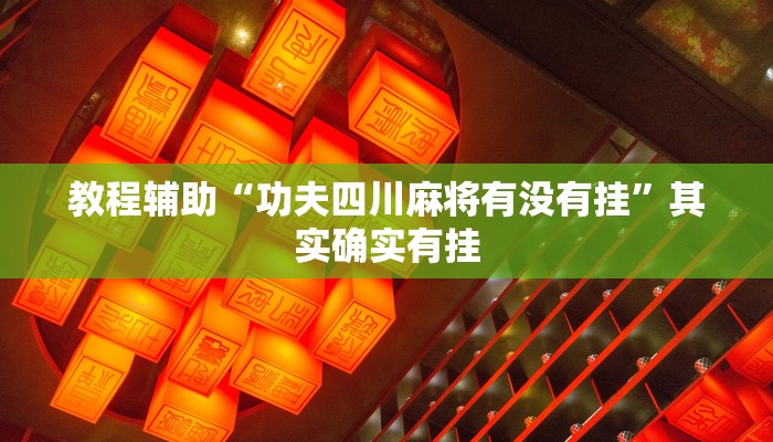 教程辅助“功夫四川麻将有没有挂”其实确实有挂