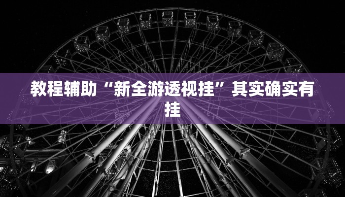 教程辅助“新全游透视挂”其实确实有挂 教程辅助“新全游透视挂”其实确实有挂
