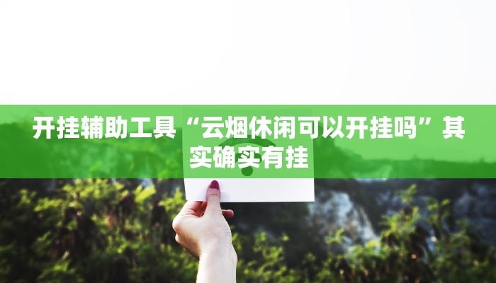 开挂辅助工具“云烟休闲可以开挂吗”其实确实有挂