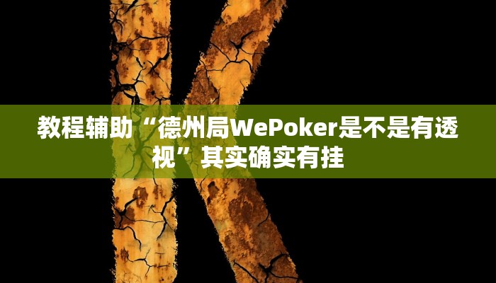 教程辅助“德州局WePoker是不是有透视”其实确实有挂 教程辅助“德州局WePoker是不是有透视”其实确实有挂