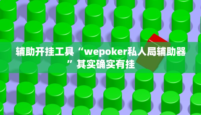 辅助开挂工具“wepoker私人局辅助器”其实确实有挂