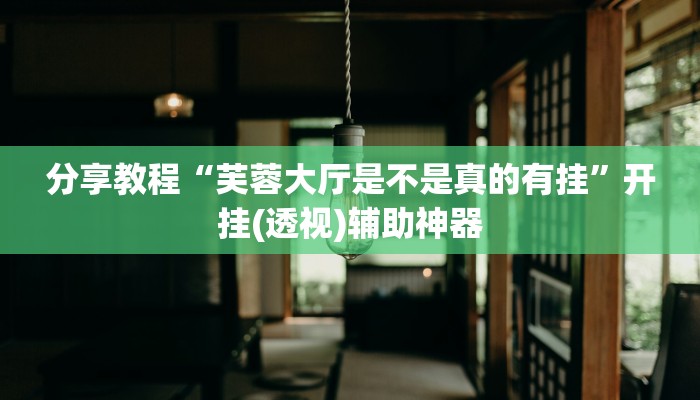 分享教程“芙蓉大厅是不是真的有挂”开挂(透视)辅助神器