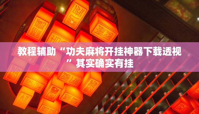 教程辅助“功夫麻将开挂神器下载透视”其实确实有挂