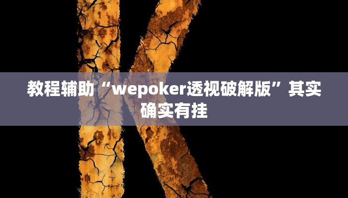 教程辅助“wepoker透视破解版”其实确实有挂 教程辅助“wepoker透视破解版”其实确实有挂