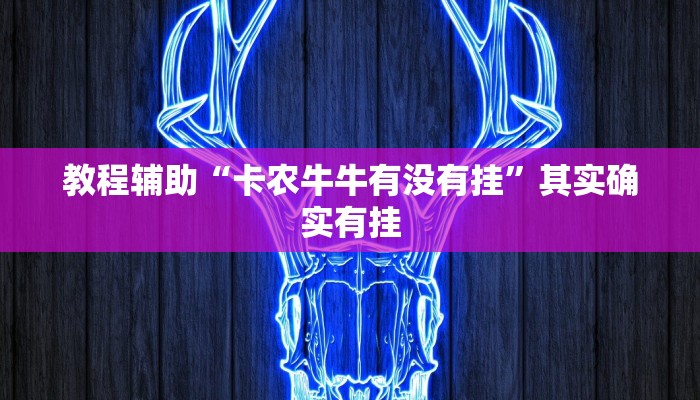 教程辅助“卡农牛牛有没有挂”其实确实有挂