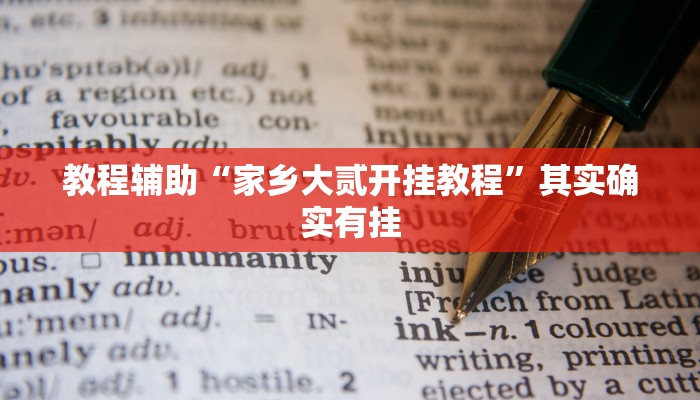 教程辅助“家乡大贰开挂教程”其实确实有挂