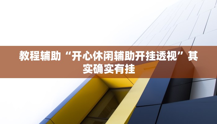 教程辅助“开心休闲辅助开挂透视”其实确实有挂
