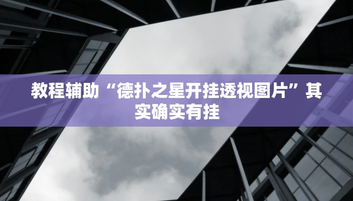 教程辅助“德扑之星开挂透视图片”其实确实有挂